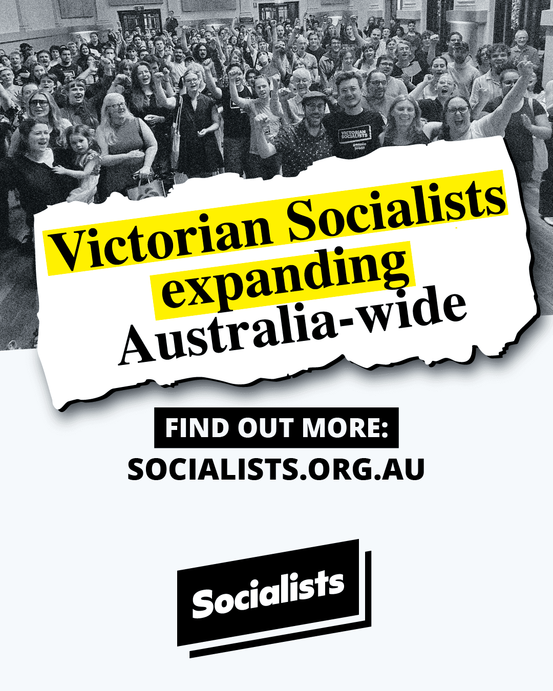 A graphic announcing VS's plan to expand Australia-wide