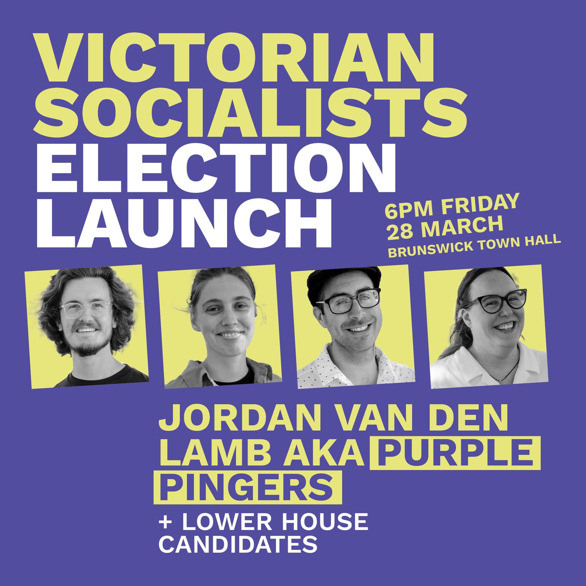 A graphic advertising the VS election launch