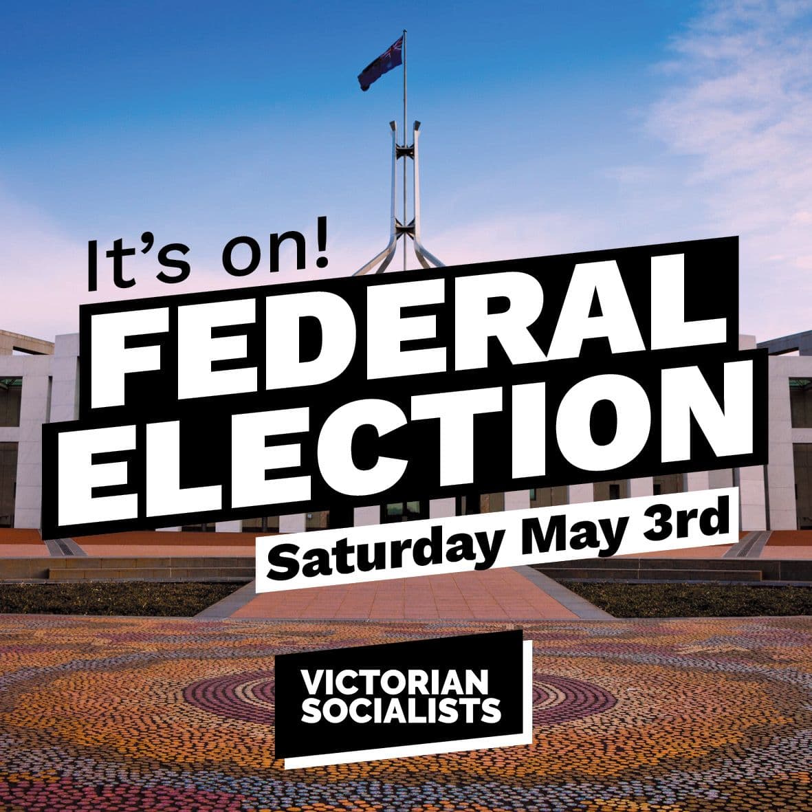 A graphic showing election date of Saturday 3rd May